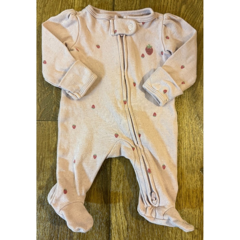 Baby Girl Preemie Sleeper 2 Way Zipper Outfit Reborn Clothes Strawberry Carter's